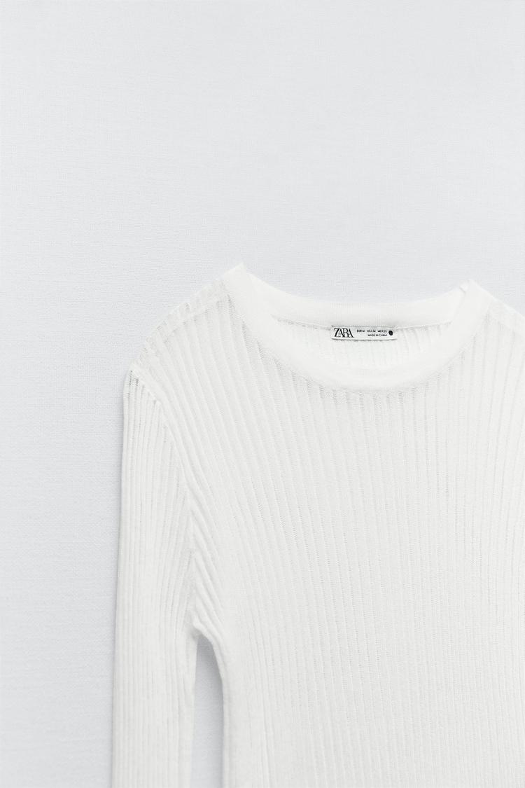 RIBBED T-SHIRT - White | ZARA United States